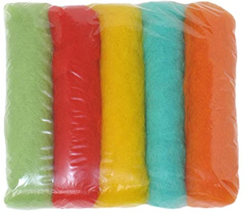SIA COLLA-S Filzwolle Bunt Mischung Filz gemischte 100% Wolle Warm Farbtönen Mix. Mindestens 5 Verschiedene Farbtöne, 50 g insgesamt