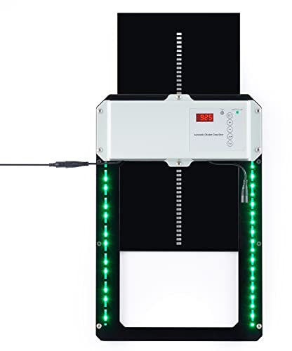 CO-Z Hühnerklappe Türöffner Automatische Hühnerklappe 30W Automatischer Hühnerstall Hühnertür Türöffner mit Lichtsensor Zeitschaltuhr