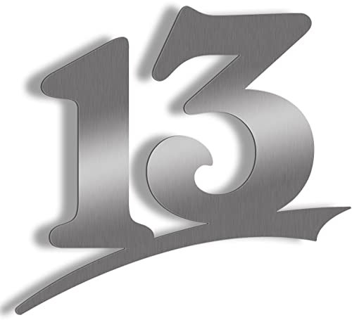 Hausnummer Edelstahl gebürstet mit große Zahlen - frei wählbar zwischen Hausnummer 1-29, 16cm, 20cm, 30cm Türschild Sonderanfertigung aus Edelstahl Hausnummer XXL (Hausnummer 13 / 16cm)