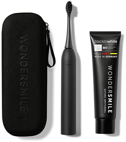 Wondersmile Schallzahnbürste PRO Bundle – Testsieger 2026 (Ultimate Black) | Travel Care Bundle – elektrische Zahnbürste im Set