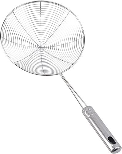 Colador de aceite de cocina Jarra Colador Cuchara de tamiz Filtro frito Malla de alambre fino, Espumadera ovalada Filtro de acero inoxidable Olla de aceite Filtro de alimentos Utensilios de cocina Ute