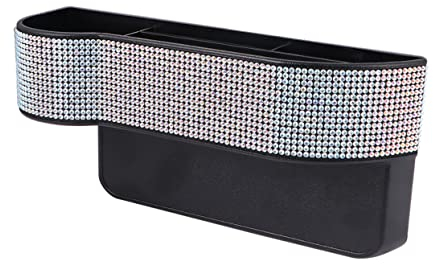 CIYODO Aufbewahrungsbox Für Autositzlücken Füller Für Fahrerseite Organizer Aus Mikrofaser-leder Und Abs-material Mit Strasssteinen Für Navigationsgeräte Gps Elektronik Und