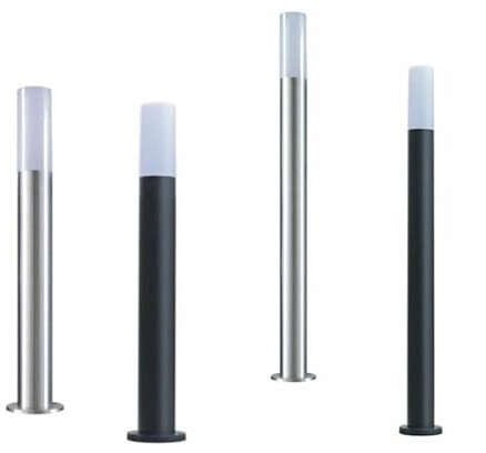 Dopastore Lampada da Terra Per Esterno Con Attacco E27 Lampione Moderno Nero e Argento IP65 Per Giardino Sentieri Terrazza (60 cm, Nero)