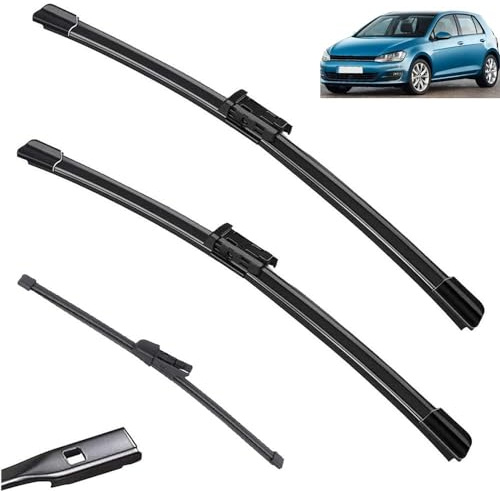 Scheibenwischerblätter vorne hinten, kompatibel mit VW Golf 7 5G1 VII MK7 Variant 2012–2020 Alltrack Sportsvan GTE GTD GTI R Windschutzscheibe (Color : Front Rear, Size : RHD)