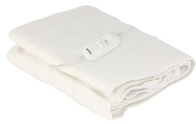 GEEPAS Electric Under Blanket | Single Size Heated Underblanket with 3 Heat Levels Quick Heat-Up | Detachable Control Overheat Safety & Secure Fitted Straps | Machine Washable 65x135cm White