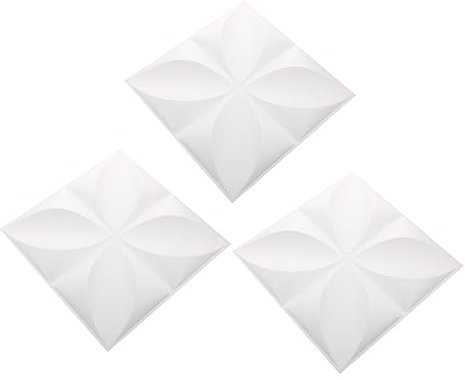 DOITOOL 3 Pièces Mur De Fond De Panneau D'isolation Phonique TV Fond Sticker Mural Panneaux Diffuseurs De Son Papier Peint Tuile en Céramique Stickers Muraux PVC 3D Blanche