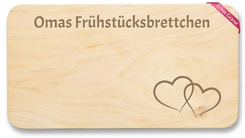 Holz Natur - Großmutter - Omi Geschenk Oma Geburtstag I Weihnachten Omas Frühstücksbrettchen - 22x12 - Holz - geschenke zum grossmutter für küchenbrett von enkelkind zu brettchen fuer