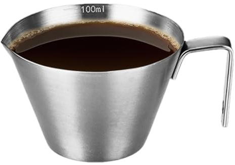 Taza medidora de acero inoxidable, taza medidora de acero inoxidable, taza de café expreso con boquilla, tazas de con asa y escalera, tazas medidoras m