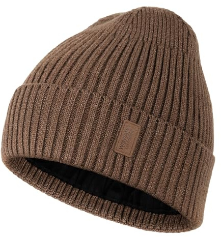Wmcaps Wintermütze für Herren, gefütterte Thermo-Mütze | Strickmütze, winddicht, atmungsaktiv, elastisch, weich, Fleecefutter, für Radfahren, Sport, Laufen, Alltag & Spazieren.