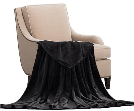STGAO Wohndecke 80 x 160 cm Waschbar Kuscheldecke Grau Flauschige Weiche für Bett Sofa Schlafzimmer Büro, Schwarz