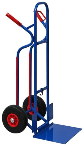 PROREGAL Sackkarre Ragnar mit XXL klappbarer Schaufel | HxBxT 117x62,5x62cm | Tragkraft 250kg | Pannensichere Räder | Stahl | Blau | Transportkarre Staplerkarre klappbar