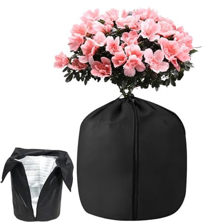 RCYHCY Sac Antigel pour Plantes en Pot 45 x 50 cm, Protection hivernale pour Plantes, avec Fermeture Éclair et Cordon de Serrage, Facile à Installer, Conserve la Chaleur, Protection Contre Le Gel
