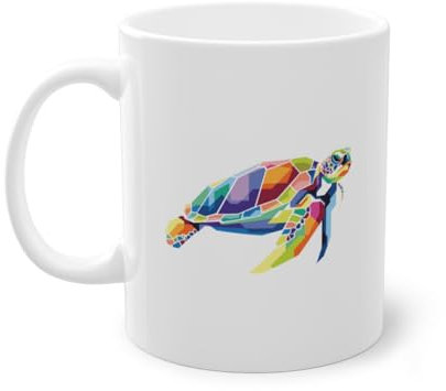 Taza de café Polígono Tortuga Terrestre Criador de Tortugas | Taza de Café Tortuga Gigante Tortuga Blanca (03875C)