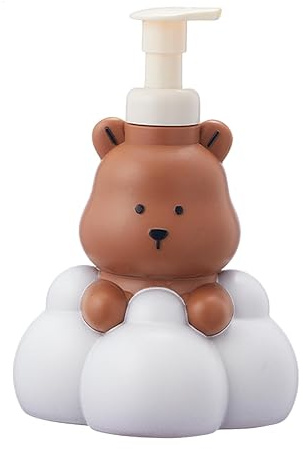 RMWHGDUL Dispenser di Sapone Liquido Schiumogeno, Contenitore per Sapone Liquido Schiumogeno, Flacone di Sapone a Pompa Manuale a Forma di Cartone Animato, Fla, caffè da 500 ml