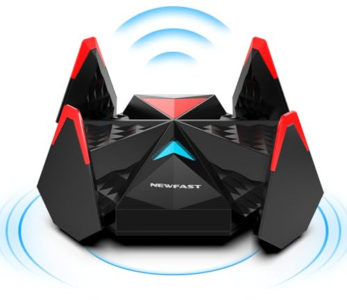 NEWFAST 5400Mbps Chiavetta WiFi per PC Fisso Tri-Band Antenna WiFi USB, Wi-Fi 6E 2.4G/5G/6Ghz USB WiFi 6 con 4 * 5dBi Antenne ad Alto Guadagno, USB3.0, WPA3, Supporta Windows 11/10