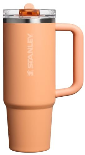Stanley Quencher H2.0 Tumbler with Handle and Straw 30 oz | Flowstate 3-Position Lid | Cup Holder Compatible for Travel | Insulated Stainless Steel Cup | BPA-Free | Apricot