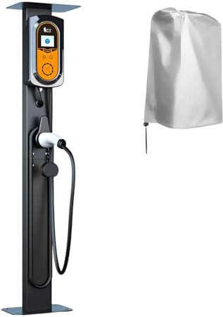 JAOGAUS Universeller Wallbox Standfuß, Wallbox Standfuß - Wetterfeste Standsäule, Stand Standmontagepfosten Mit Regenschutz, Standsäule für Wallbox Ladestationen für Elektroautos