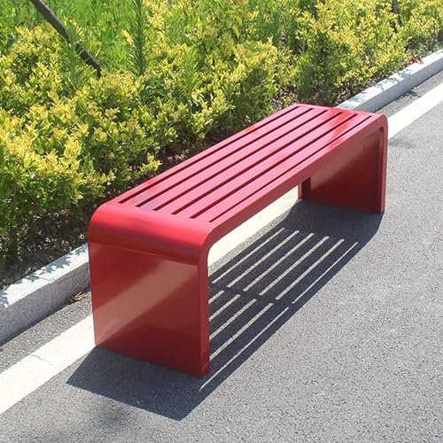 Wetterfeste Outdoor-Bank mit Stahlrahmen, Premium-Metall-Blumenbank für Garten und Terrasse, 120 x 40 x 45 cm, Farbe: E)