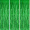 OFFCUP Cortina de Oropel, 3PCS Cortinas Metálicas Foil Fringe Cortinas Fiesta, 1m x 2m Flecos Cortina de Borla, para Decoración Pared Boda Cumpleaños Halloween Fiestas Navidad-Verde