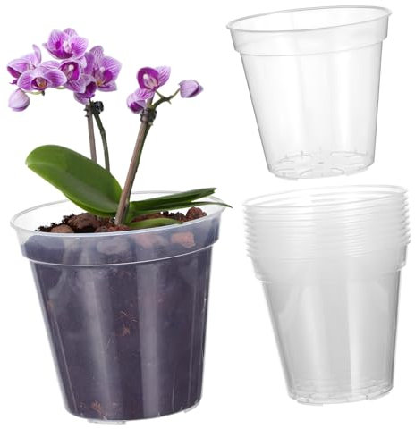 Abaodam 10piezas Macetas Transparentes para Orquídeas Plástico con para Interior y Jardín