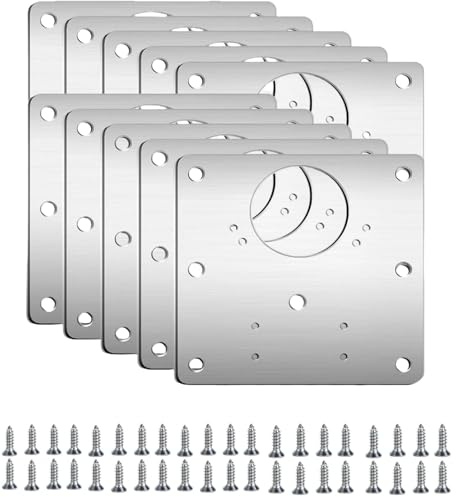 Hinges Repair Plate,Stainless Steel Hinges Repair Brackets with Holes,Kitchen Door Hinge Repair Plate (10)