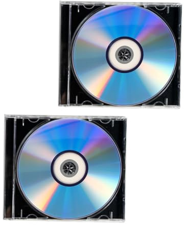 Toyvian Discos CD-r Vírgenes Grabables De Alta Capacidad con Caja Protectora, para Grabar Música y Datos, Compatibles con Grabadoras DVD/CD, Uso Doméstico y Oficina, Paquete 2 Unidades Transparentes