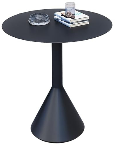 SPYQKHSH Runder Beistelltisch aus Metall, Beistelltisch for den Außenbereich, Kleiner Akzent-Säulentisch, for Wohnzimmerecken, Schlafzimmer, Garten, Balkon, Hof, Bar(A,60x75cm)