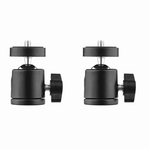 Kugelkopf, 2 Pack Ball Head Stativkopf 360 Grad rotierende Bergbasisadapter mit Universellen 1/4 Zoll Schraubenhalterungen für DSLR ILDC Kamera DV Stativ Monopod Light Ständer Schwarz