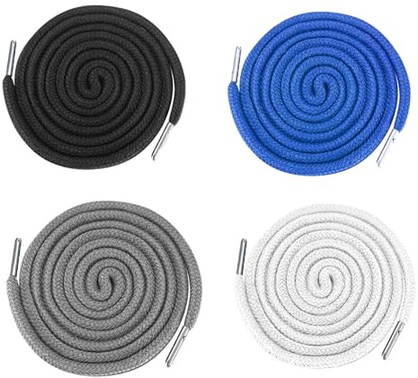 4 Stück Kordel Für HoodieKordel Für Jogginghose,Jogginghose Band,Hosenband,Kordel Für Hoodie,Hoodie Polyester Band Universal 130 cm Kordelenden Metall Ersatz-Saiten.(Schwarz, Dunkelblau, Weiß, Grau)