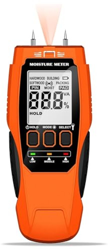 Ujjdwiurgh 2 in 1 Moisture Meter, Humidity Meter for Mold Self-Testing Moisture Sensor for Firewood
