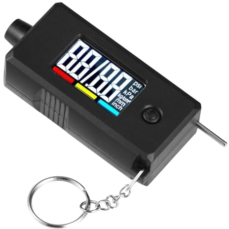 Ronyme Reifendruckprüfer 2 in 1 PSI Reifendruckmesser Profillineal Professioneller Leserprüfer für Fahrrad, Motorrad, Autoreparatur