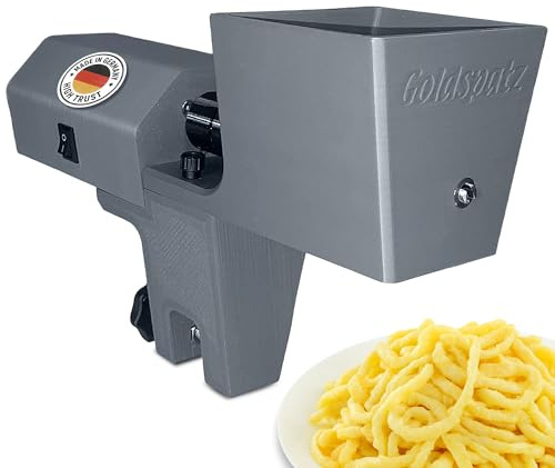 Goldspatz Profi MAX Plus elektrische Spätzlemaschine - mit Elektromotor, Edelstahlkurbel & Klemme - für bis zu 200 Portionen pro Tag - Made in Germany
