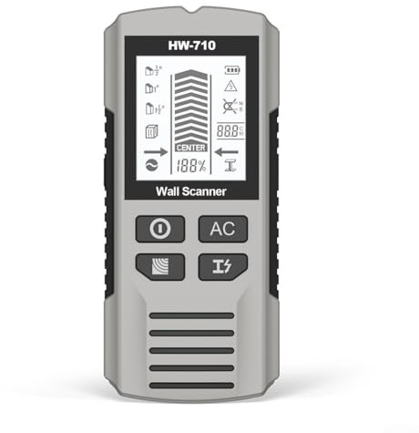 Desiumite Détecteur de métaux portable pour amélioration de la maison | Détecteur de fils pour bois, métal et AC avec écran LCD HD | Scanner mural non destructeur pour projets de bricolage (blanc)