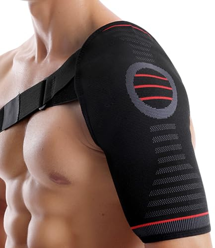 Rotator Cuff Shoulder Support Brace, Adjustable Shoulder Brace for Men and Women Adjustable Shoulder Compression Sleeve Support Shoulder Brace Arm Sling Immobilizer for Pain Relief,Sleep,Injury (L/XL)