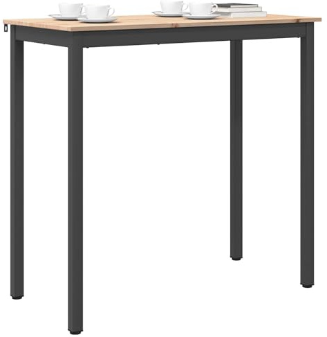 vidaXL Barbord Naturfärg 110 x 55 x 105 cm Massiv furu, Kök Fyrkantigt, Industriell Stil Design, Hållbara Material för Moderna Utrymmen, Tillägg till Din heminredning, Funktionellt