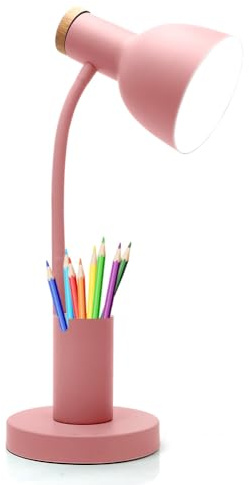 CEWROM LED Schreibtischlampe mit Stifthalter,augenschonende Tischlampen 3 Farbmodi Leselicht Metall-Studienlampe, Tageslichtlampe Augenschutz, für Zuhause Büro Nachttisch (Rosa)