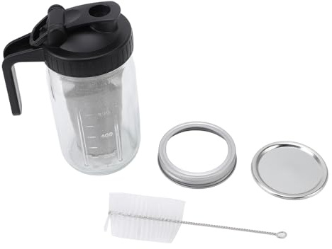 MISDBOUBM Cold Brew Coffee Maker Pitcher with Stainless Steel Filter, Iced Coffee Maker Jar with Spout Lid and Handle, Thick Glass Cold Brew Pitcher for Home and Office Use (1000ml)