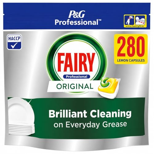 Fairy Professional Original Dishwasher Tablets, Lemon, washes, Brilliant Cleaning Action on Grease