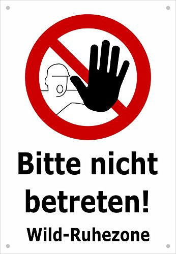 Absperr-Plane Absperr-Banner - Bitte Nicht betreten – Wild-Ruhezone - 450x650mm mit Ösen – P00001-017-A - stabile PVC Werbe-Plane Werbe-Banner +++ in 4 Varianten erhältlich