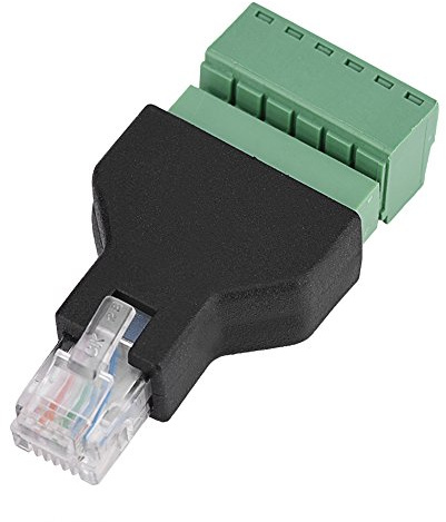 VBESTLIFE Ethernet RJ12 6P6C Stecker auf 6 Pin Schraubklemmen Adapter Stecker,1 Stück