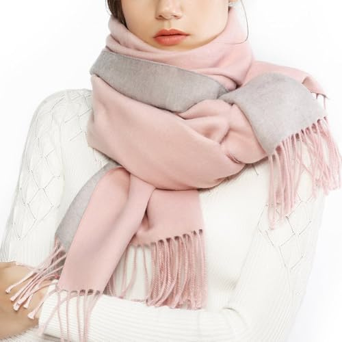 RIIQIICHY Echarpe Femme Hiver Chaud Chale Rose Grosse Echarpes Femme Grande Pashmina Cadeau Femme Anniversaire Noel