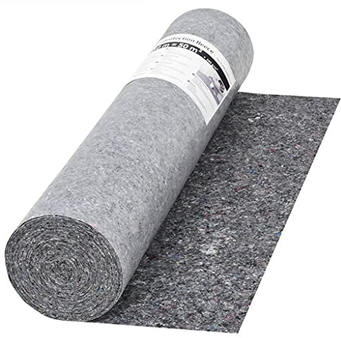 vidaXL Manta Fieltro Pintor Protector Suelos Antideslizante Gris 50 m 280 g/m²