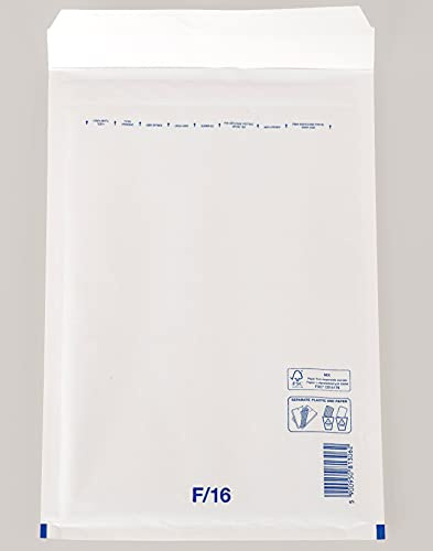 100 Stück Luftpolsterumschläge Luftpolstertaschen Versandtaschen Gr. F6 / DIN A4+ (240 x 350 mm außen) Farbe weiß