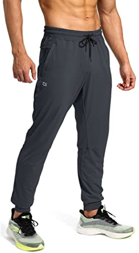 G Gradual Men's Sweatpants with Zipper Pockets Athletic Pants Traning Track Pants Joggers for Men Soccer, Running, Workout(Grey,M)