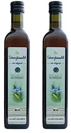 Michel´s Naturprodukte Bio Schwarzkümmelöl 1000ML (2x500ml), gefiltert, ägyptisch, kaltgepresst, 1. Pressung, 100% naturrein,vegan, nativ