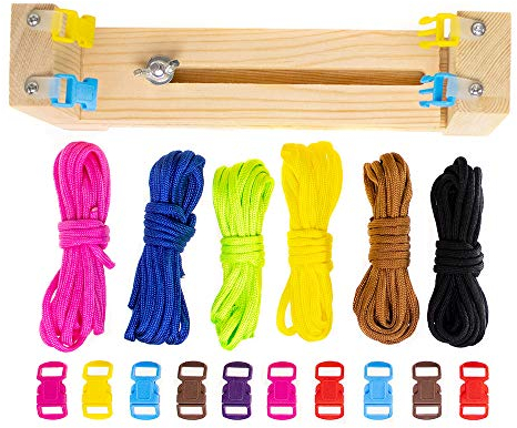 West Coast Paracord The Jig Armbandmacher – robuste Schnallen – 6 verschiedene Hank-Farben enthalten – 6 Schnellverschluss-Schnallen, Paracord-Flecht-/Webwerkzeug-Set, ideal für Kinder und Erwachsene
