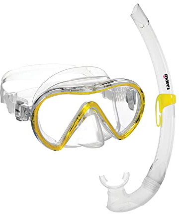 Mares Combo Vento – Set Masque et Tuba Adulte, Masque à lentille Unique Silicone, Tuba Ergonomique avec Embout, Snorkeling et plongée Loisir