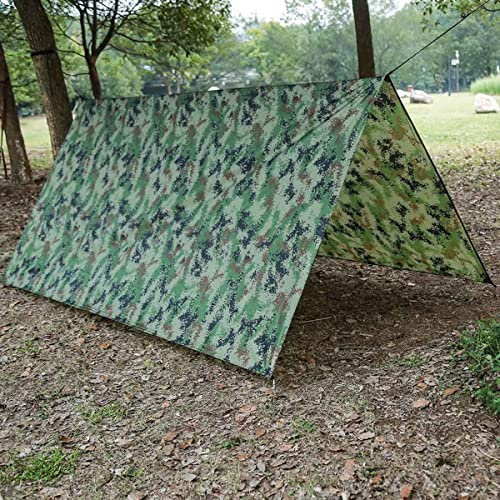 HOTRA Camping Hammock Plane Leichte Tragbare Regen Fliegen Zeltplane Wasserdicht Leicht für Wandern Picknick (Color : Camouflage, Size : 3 * 3m)