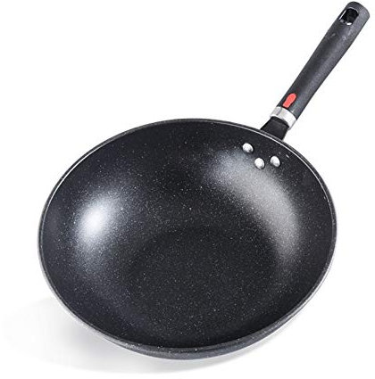 HMTE Wok in ghisa Pentola in Ferro Tradizionale Cinese Grande Wok Antiaderente per fornello a induzione a Gas Pentole in ghisa Pentole da Cucina