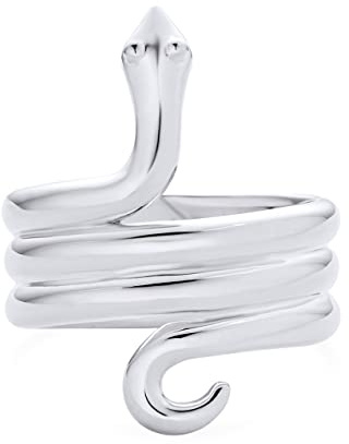 Personalisieren Garten Tier Haustier Reptil Ägyptischen Stack Wrap Coil Serpent Snake Ring Band Frauen Für Teenager .925 Sterling Silber Customizable